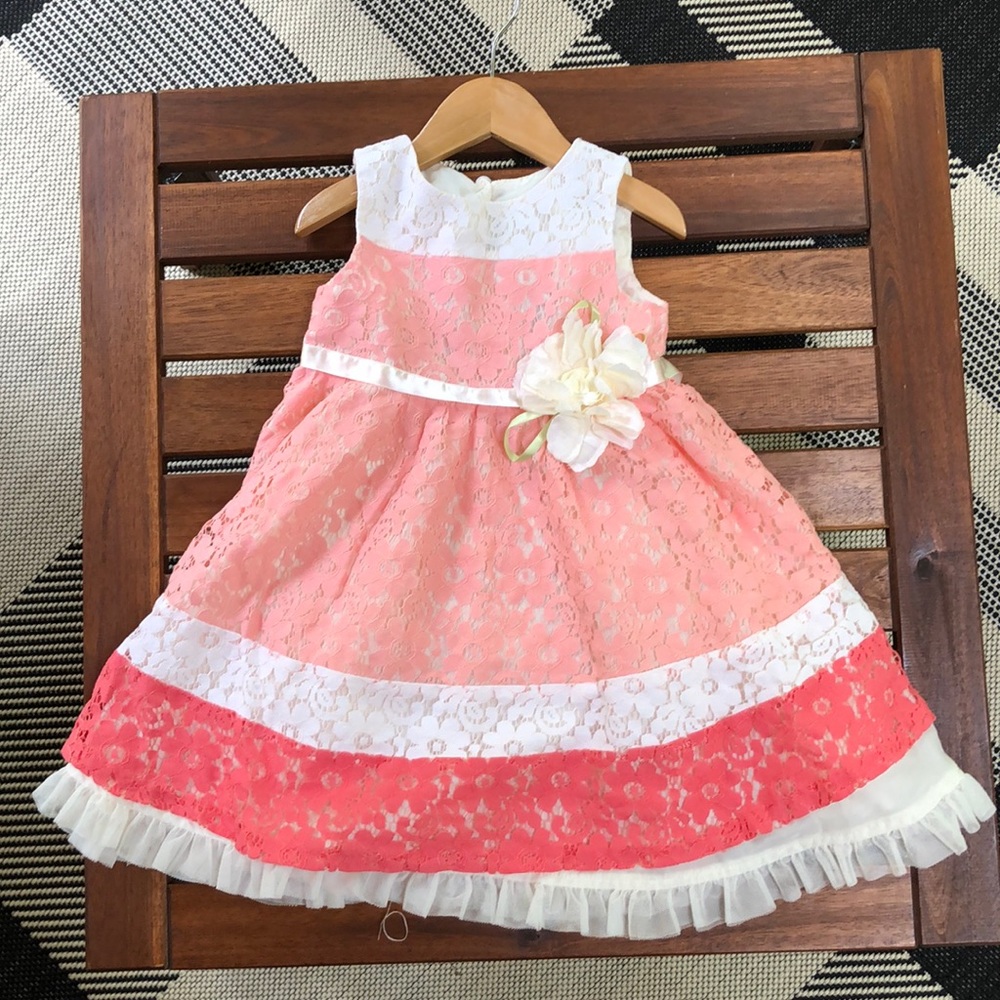 Beautiful lace coral dress